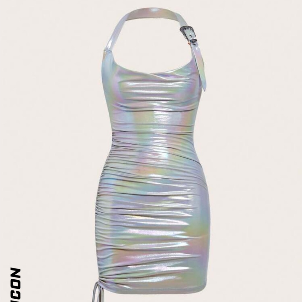 Iridescent buckle dress